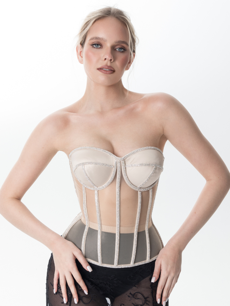 Secret form bra with rhinestones