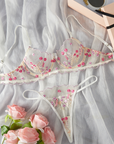 Florrie Embroidered mesh Lingerie Set