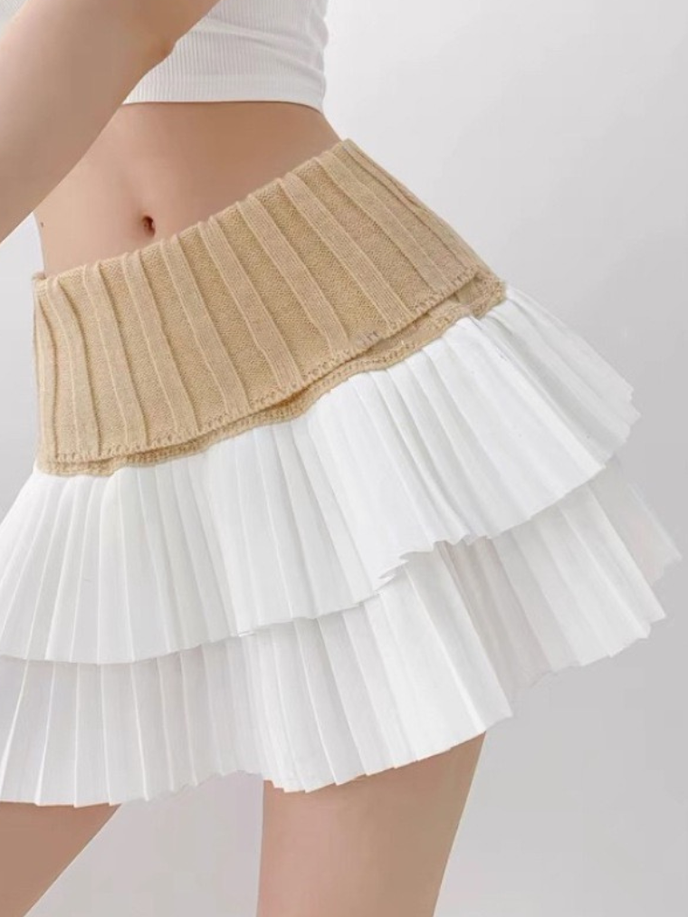 Knitted patchwork skirt