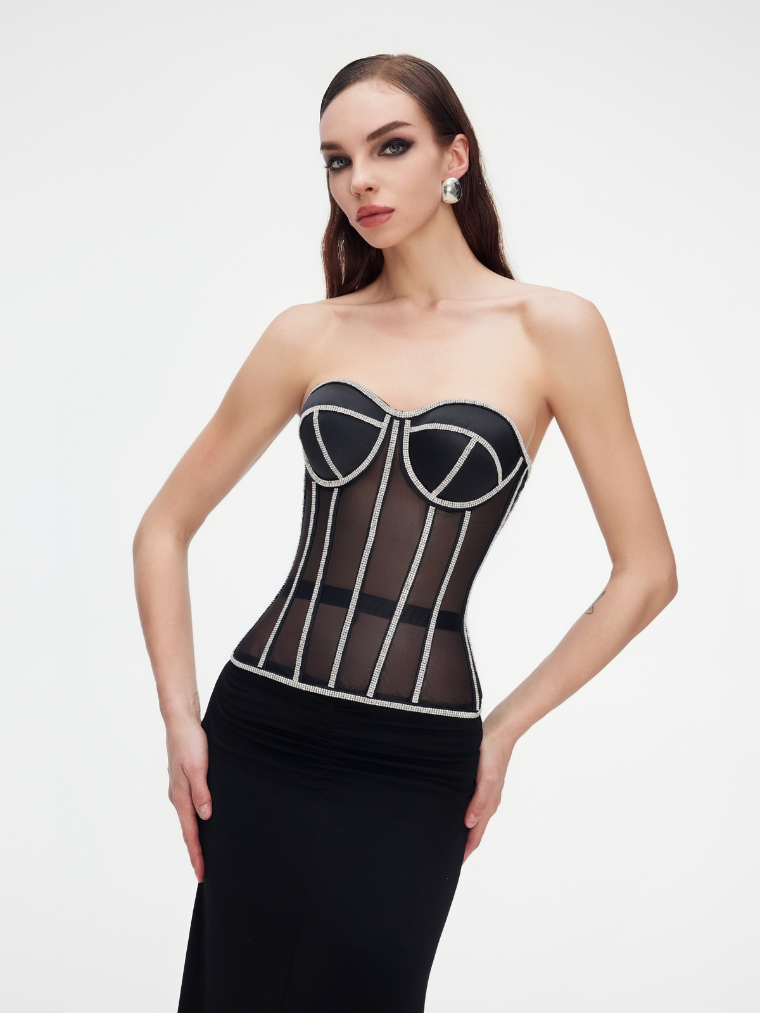 Perfectcorset NY | Secret Form Bra with Rhinestones Black / S / B/C Perfectcorset NY | Secret Form Bra with Rhinestones Black / S / B/C