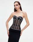 Secret form bra with rhinestones
