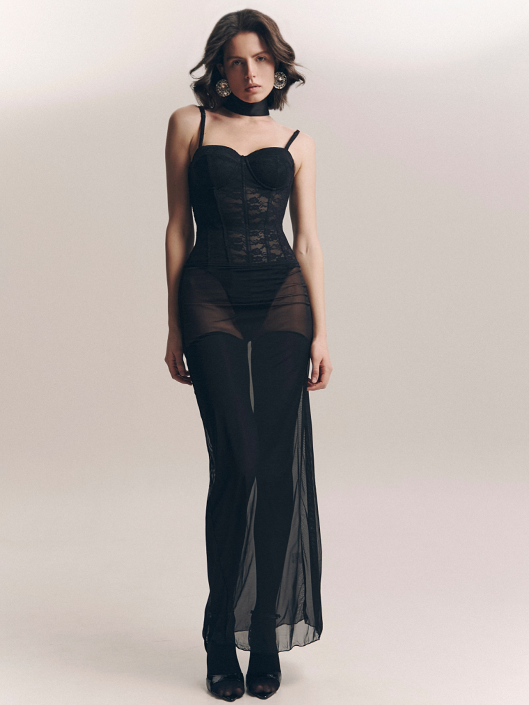 venus mesh dress Venus mesh skirt double-layer / M