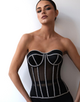 Secret form bra with rhinestones black