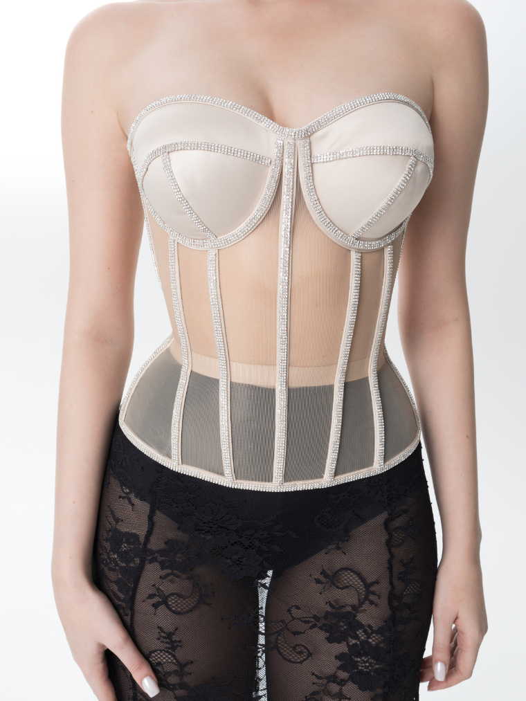 Secret form bra with rhinestones