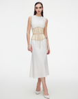 Cape with rhinestones fringe beige