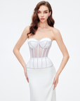 Secret form bra with rhinestones white