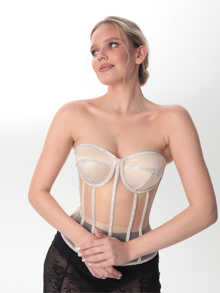 Secret form bra with rhinestones