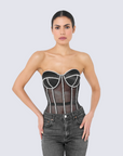 Secret form bra with rhinestones black