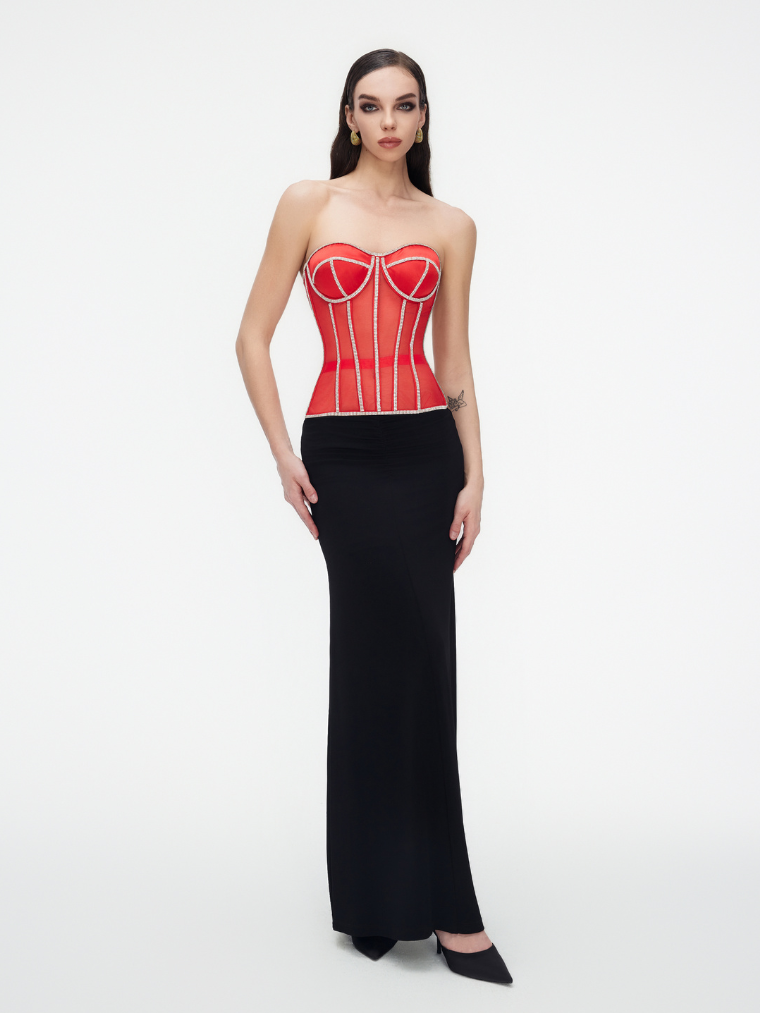 Perfectcorset NY | Secret Form Bra with Rhinestones Red Red / S / C/D Perfectcorset NY | Secret Form Bra with Rhinestones Red Red / S / C/D