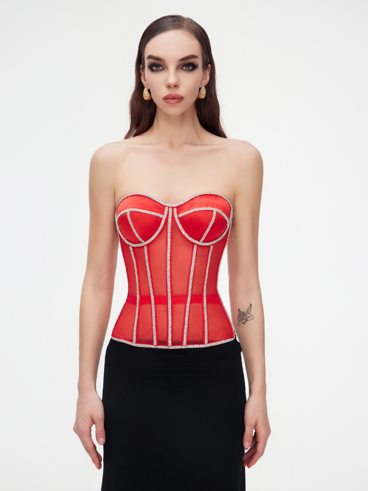 Secret form bra with rhinestones