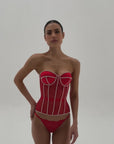 Secret form bra with rhinestones red