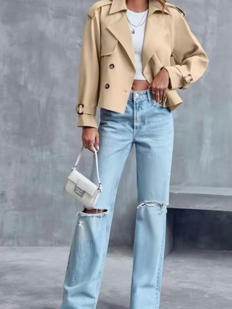 Bershka Cropped Trench Coat
