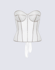 Secret form bra with rhinestones white
